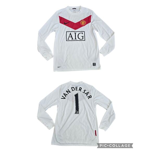 Authentic 09–10 Nike Man United Goalkeeper Jersey Van Der Sar #1 Size S Retro
